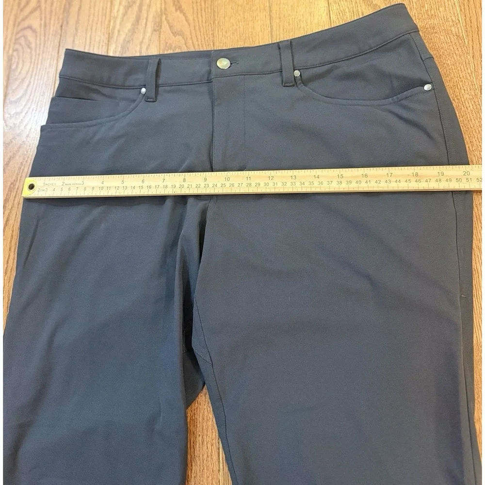 Lululemon Men's ABC 5 Pocket Pants Sz 34 Slim Tapered Dark Grey Stretch Business